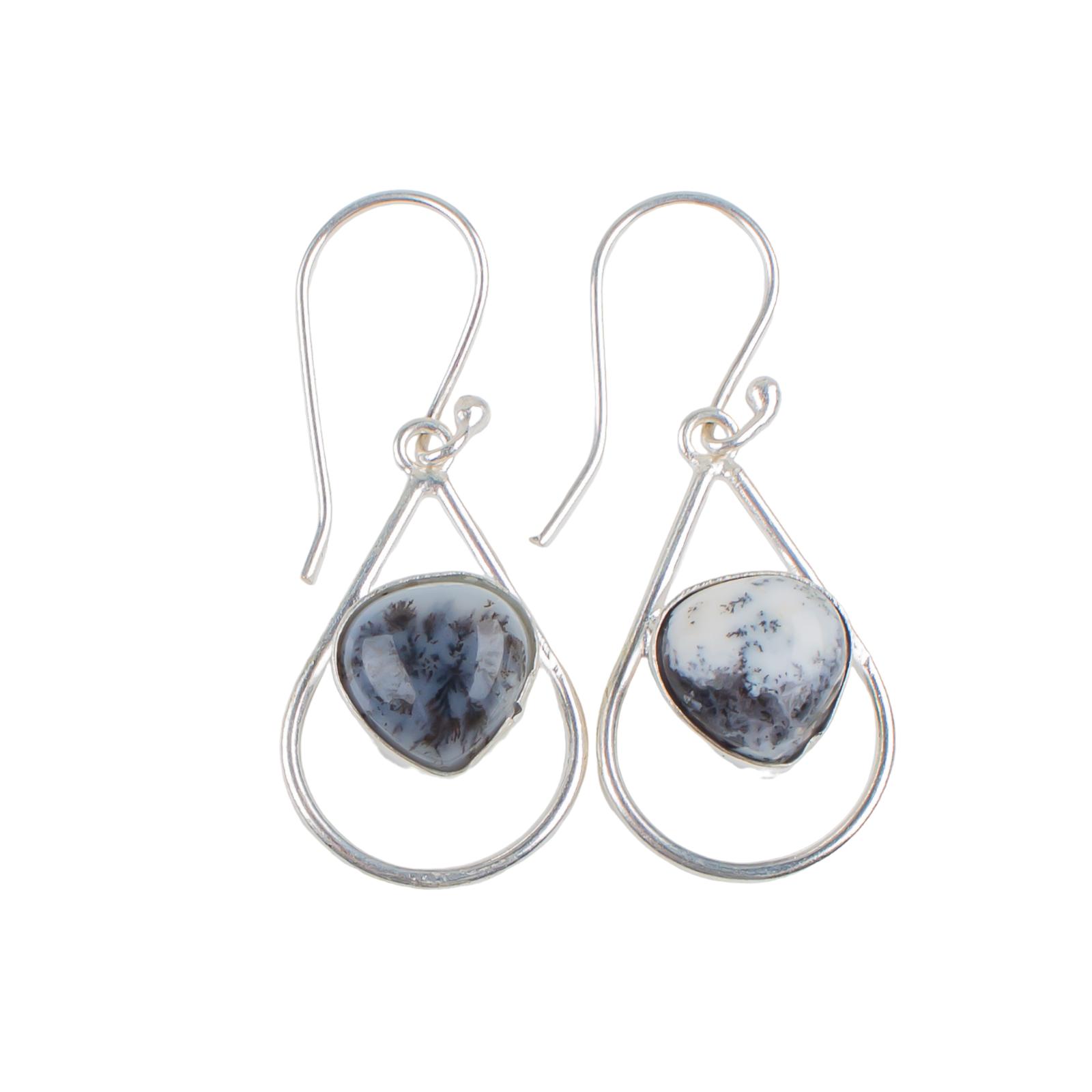 

Dendritic Opal Gemstone 925 Sterling Silver Fashionable Jewelry Earrings For Her EE-38-19