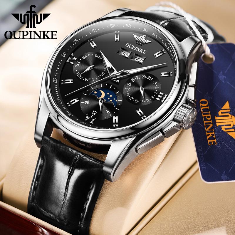 European Quality Men's Multifunctional Automatic Luminous Wristwatch
