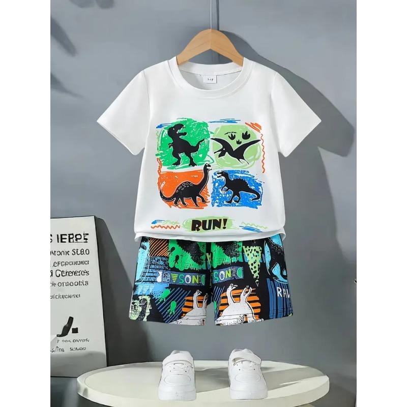 Cool Dinosaur Children's Set 3D Print Summer T-Shirt Casual O-Neck Kids Short Sleeve Tee Outdoor Comfortable Children's Clothing