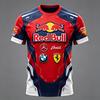 Red Bull Rennanzug 3D-gedrucktes T-Shirt Geeignet für Männer und Frauen, Lässiges Sport-T-Shirt