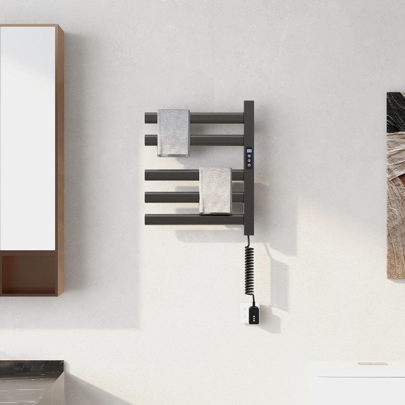Electric Towel Pole Aluminum Alloy Towel Rack Household Bathroom Intelligent Heating Constant Temperature Storage Rack Towel Bar