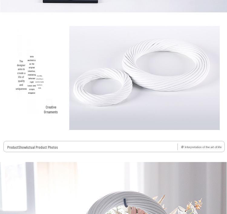 Modern Chinese Twisted Wire Ring Ornament - Creative Living Room Decor