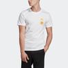 adidas T Shirts Men's White Crew Neck Moderate Straight Fit FM9449