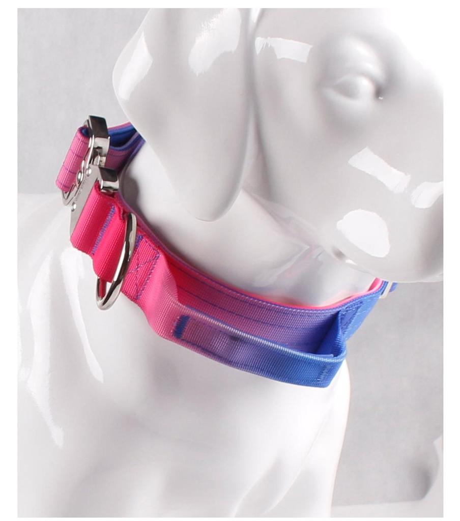 Gradient Color Explosion-Proof Tactical Dog Collar and Leash for Large Dogs