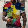 Summer Digital Printing Trend Round Neck Short Sleeved T-shirt Loose Versatile Top T-Shirts Men’s