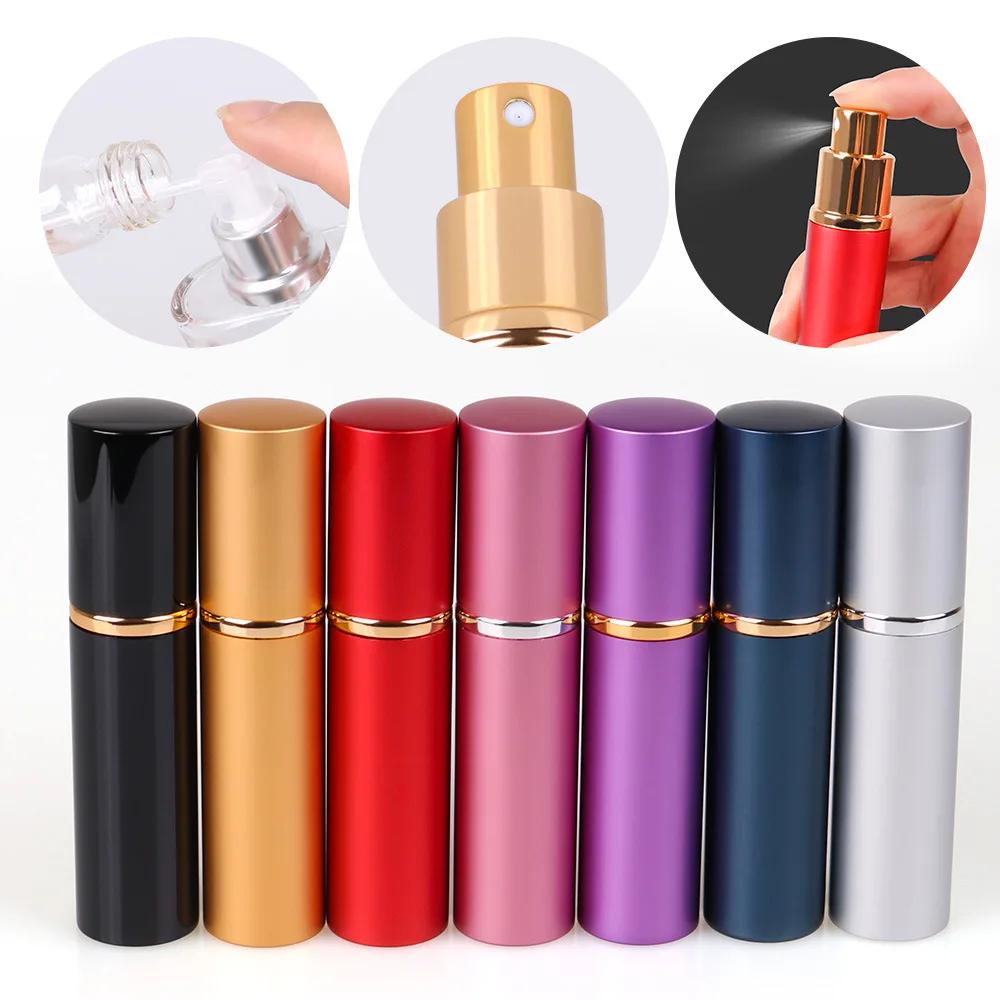 10ml Refillable Mini Portable Perfume Atomizer Spray Bottle Empty Glass Parfume Bottles Aluminum Spray Jars Atoizers Tools New