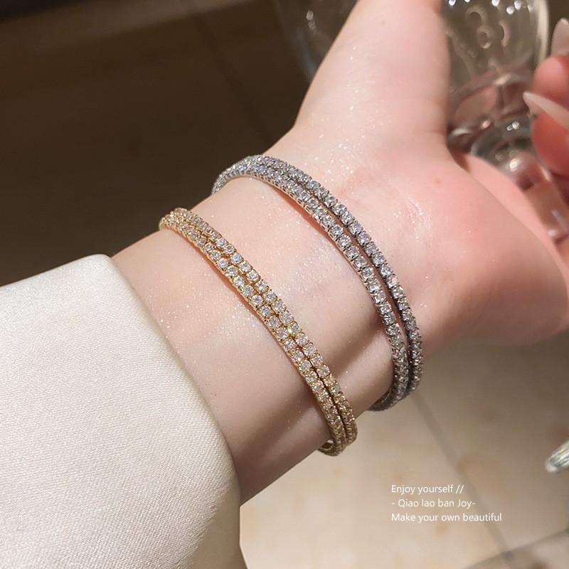 Geometric Zircon Circular Adjustable Bracelet With Cubic Zirconia For Fashionistas