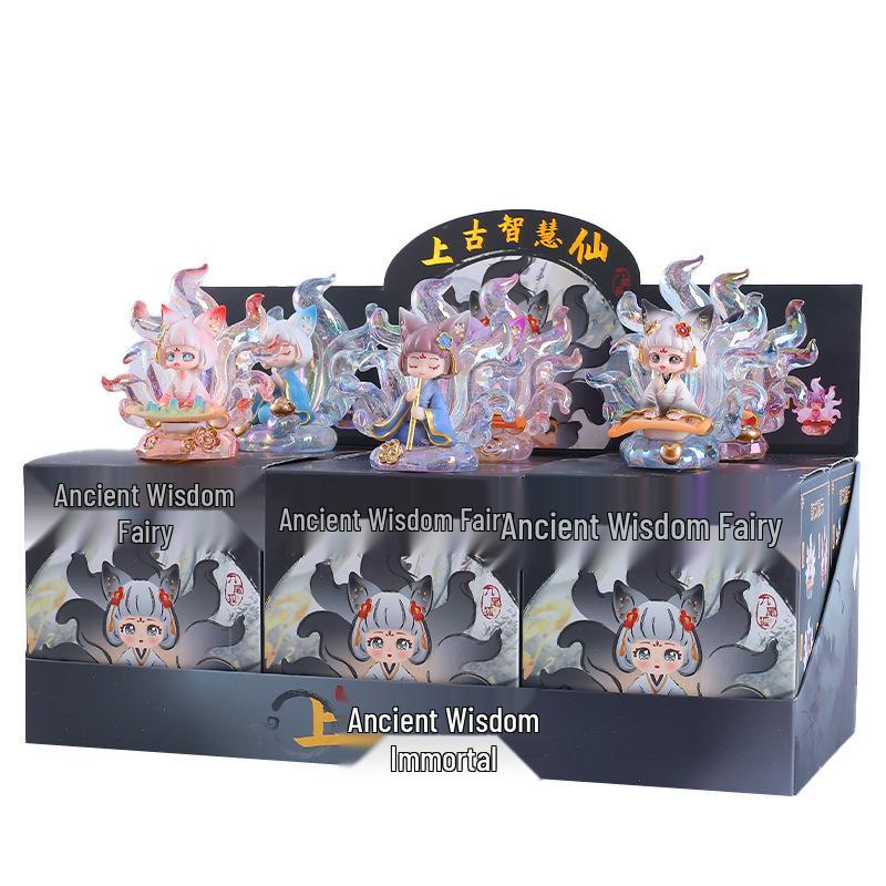 

New Ancient Style Nine-Tailed Spirit Charm Blind Box with Light-Up Resin Ornament