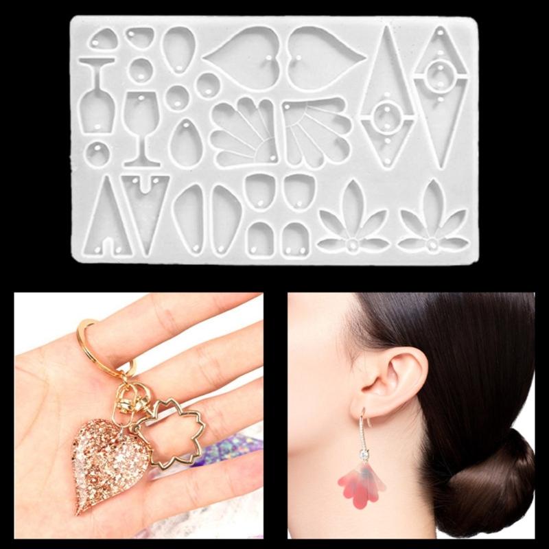 Maple Leaf Heart Geometry Earrings Mould Earring Pendant Silicone Mold Jewellery Making Keychain Epoxy Casting Mold