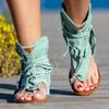 Sandals Women Summer New 2025 Beach Fashion Sexy Flat Casual Cross-Tie Open Toe Fairy Style Narrow Band Shoes Black Rome Sandals