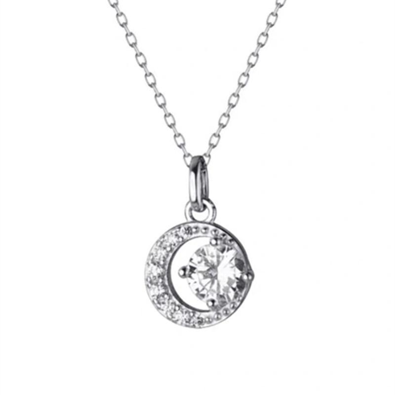 Zircon Moon Clavicle Necklace: Elegant Summer Gift for Her