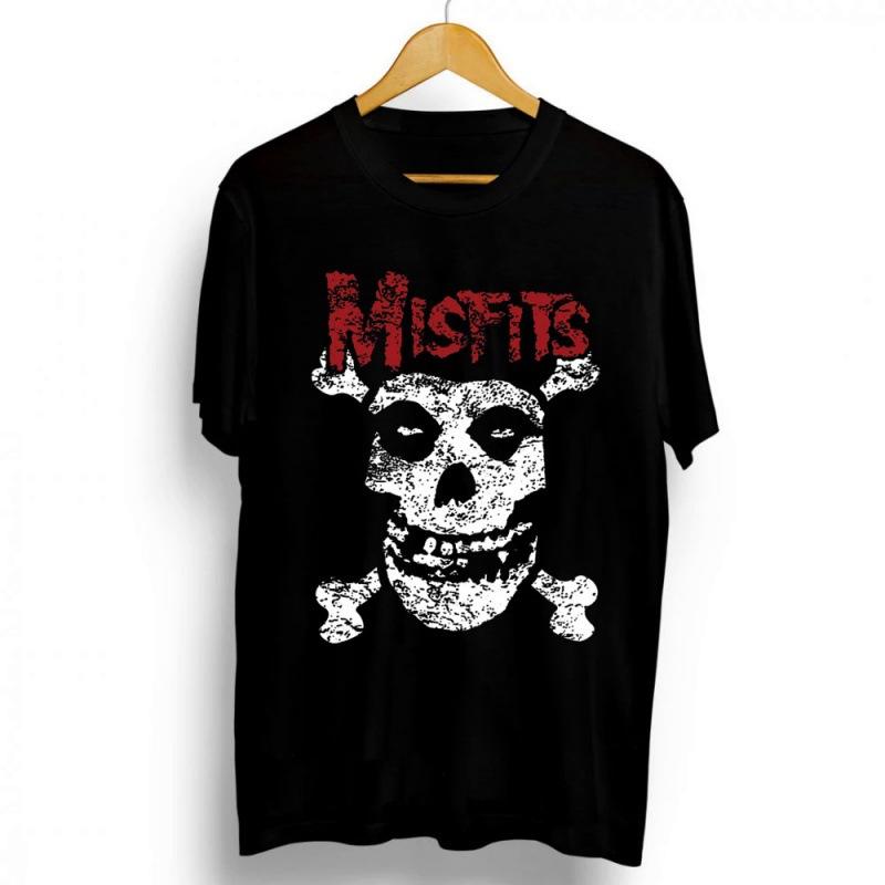 T Shirt Y2K Men's Womens Harajuku Gothic Hip Hop Graphic Printing Cotton Round Neck MISFITS Oversized Tees Short Sleeve Tops