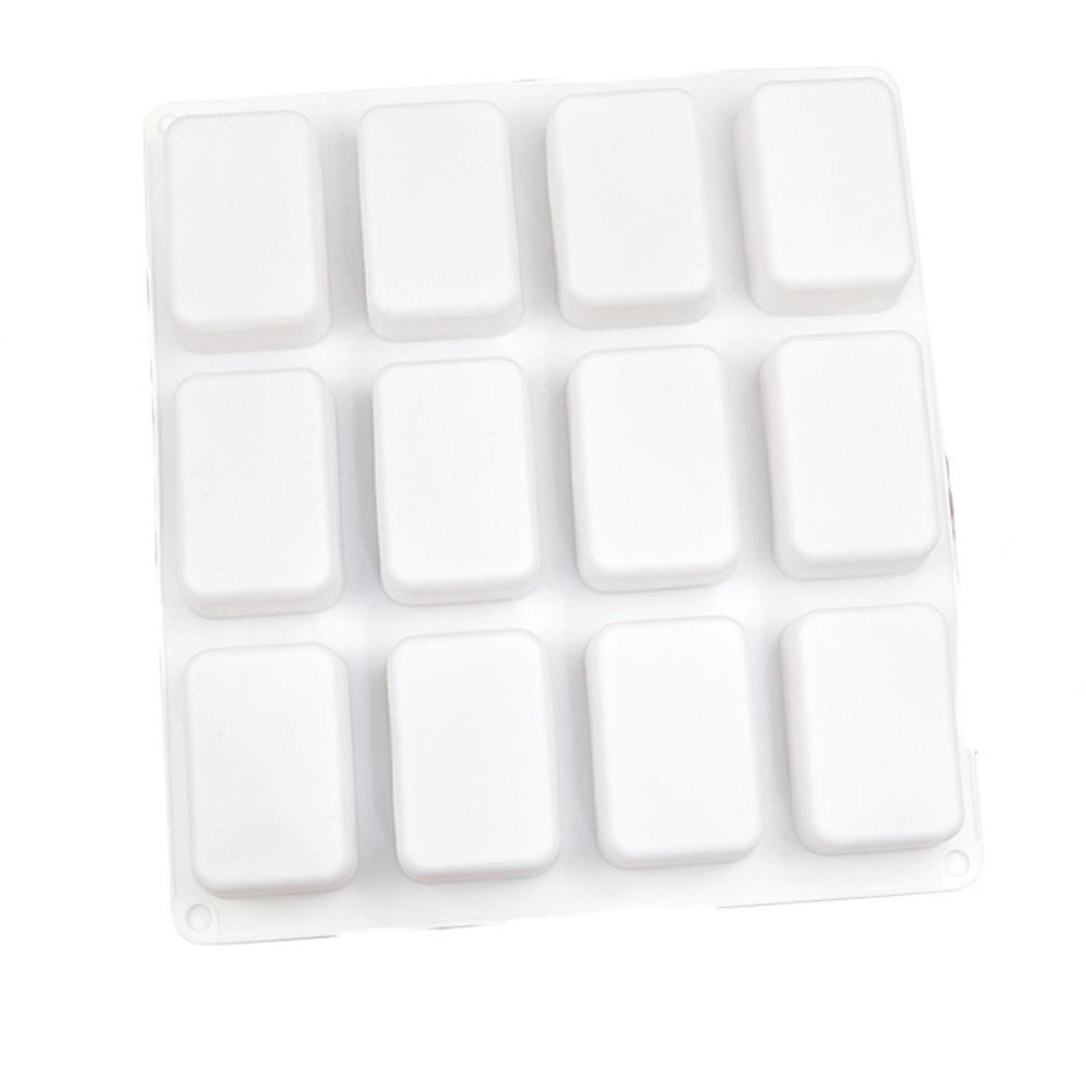 12 Cavities Brownie Bread Pan Cake Mold Non-Stick Silicone Mini Loaf Baking Tools Handmade Rectangle Chocolate Mousse Mould