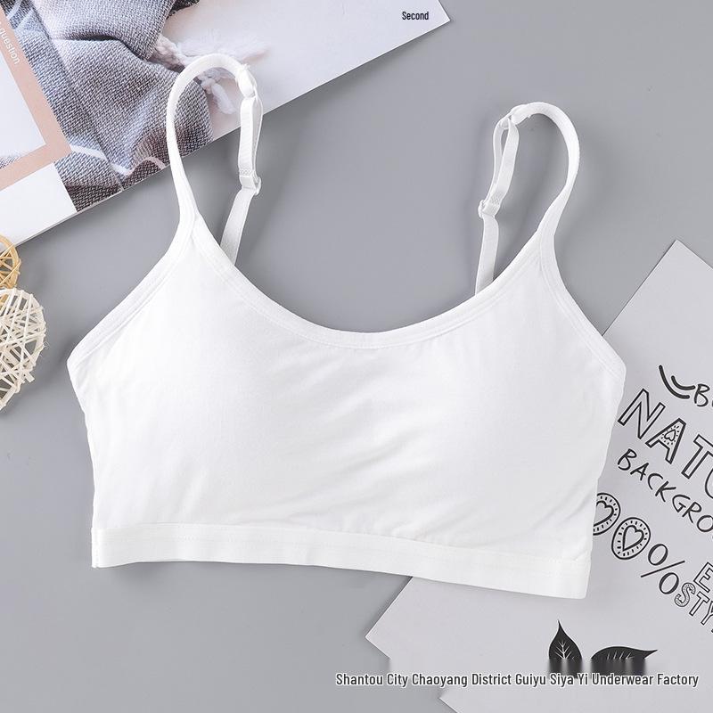 One-Piece Strapless Wire-Free Cotton Camisole Sports Bra for Women