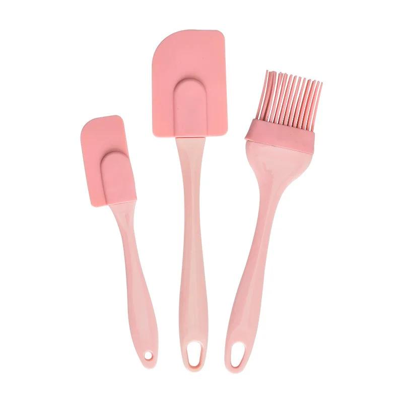 Three Piece Set, Baker's Kitchen Tools, Oil Brush Set, Silicone Oil Brush, Silicone Scraper, Cake Spatula