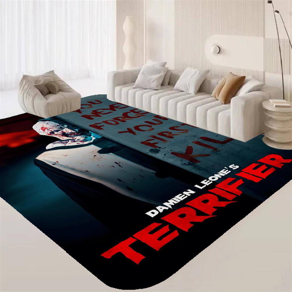 T-Terrifier 3 Skräck Clown Film Badmat Barnrum Sovrumsdekoration Balkong Halkfri Dörrmatta Vardagsrum Alfombra