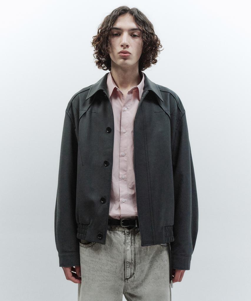 Insilence Origami Stitch Wool Jacket Blue Grey