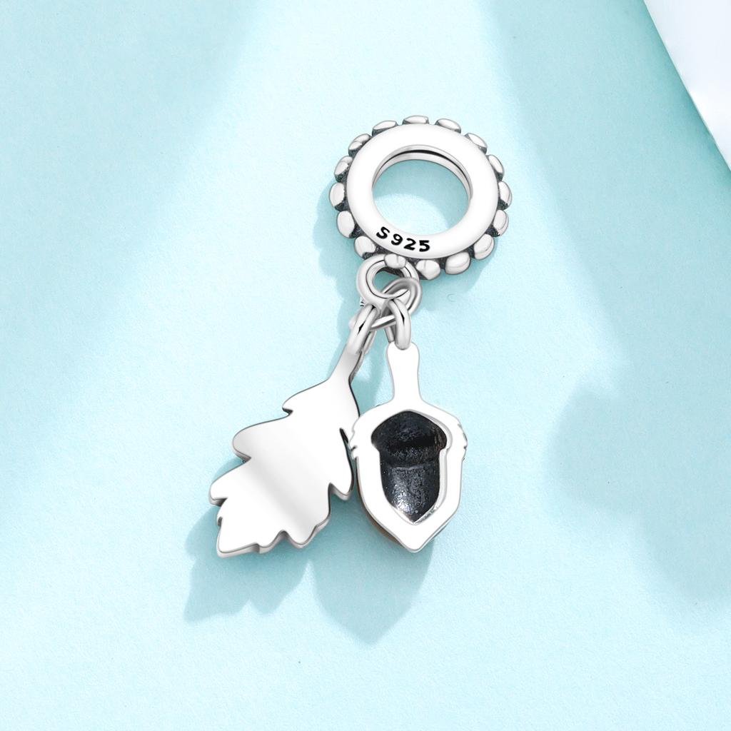 Copper Autumn Leaf Acorn Pendants Bracelet Charms Fit Women Jewelry Party Beads Diy Exquisite Gifts Accessory