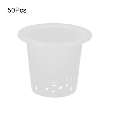 50Pcs Hydroponics Planting Basket Soilless Cultivation Flower Plant Growing Mesh PotWhite