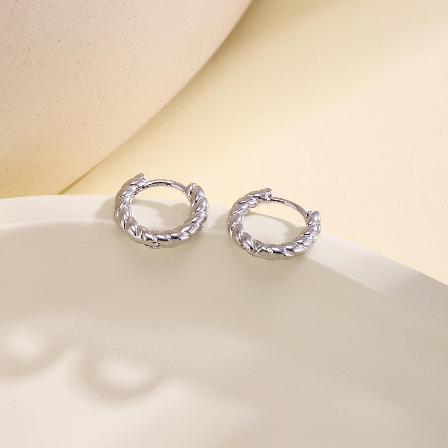 

Nidin Trendy S/M/L Size Twisted Small Hoop Earrings For Women Minimalist Lightweight Comfortable Daily Wear Fashion Ear Jewelry