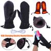 Electric Heating Gloves USB Charging Hand Warmer Gloves Waterproof 3 Gear Temperature for Outdoor Camping Hiking