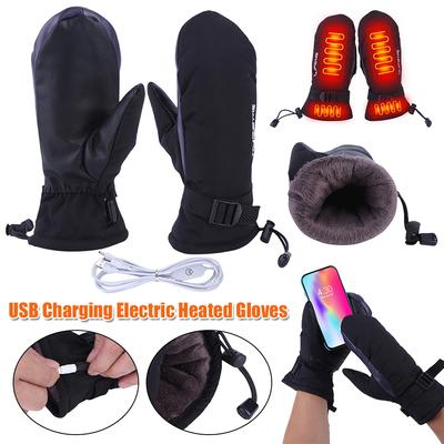 Electric Heating Gloves USB Charging Hand Warmer Gloves Waterproof 3 Gear Temperature for Outdoor Camping Hiking