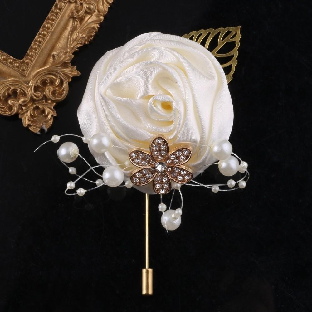 Rose Groom and Groomsmen Accessories Elegant Wedding Brooch Formal Chest Flower Bridal