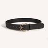 Middle East New Women's Semi-circle Hollow Moon Buckle Black Simple Belt Versatile and Fashionable