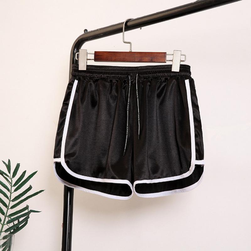 Women Summer Loose High Waist Plus Size Casual Sports Wide Leg Hot Shorts S чёрный