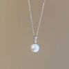 S925 Sterling Silver Pearl Necklace Fashion Temperament Zircon Pendant Light Luxury Simple High-end Sweater Chain