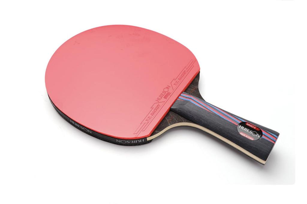 Table Tennis Racket Shake Hand Made in China with Case Rubber Carbon Plywood 204g Flare Grip [Mui Bien] Non-Adhesive