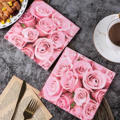 Servilletas desechables de 2 capas con diseño floral, 33 x 33 cm, 20 unidades por paquete