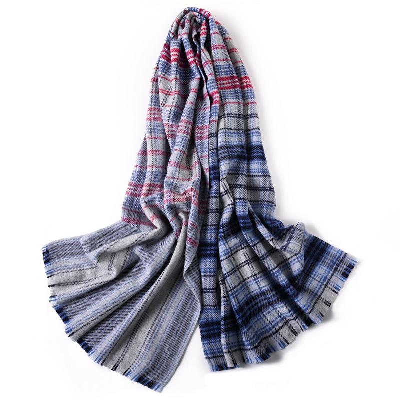 

Черно-белый клетчатый шарф из чистой шерсти мужской и женский классический клетчатый зимний теплый кашемировый платок двойного назначения