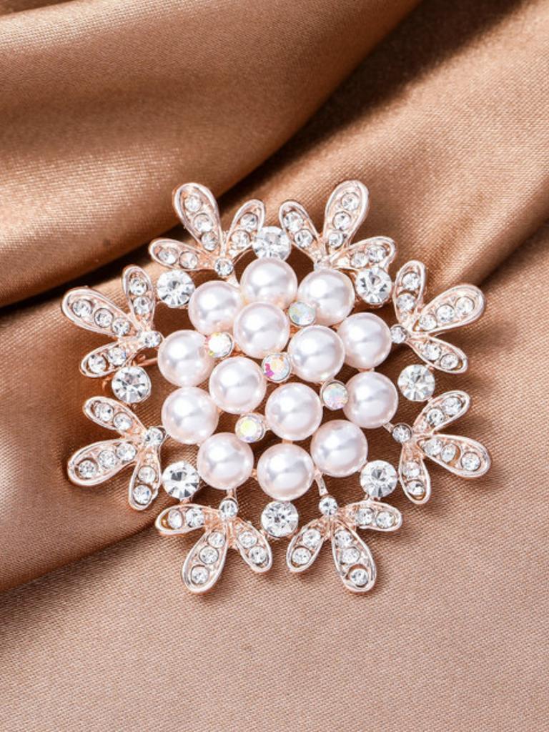 1PC Women's Fashion Temperament, Multiple Types of Geometric Imitation Pearl Brooch Accessories, Party Holiday Gifts