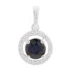 Silver Pendant with Sapphire 1.356ct, Cubic Zirconias (2202530)