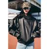 Winter Women's Retro Street Style Faux Leather Jacket Lychee Pattern European American Style Hot Sale In Stock