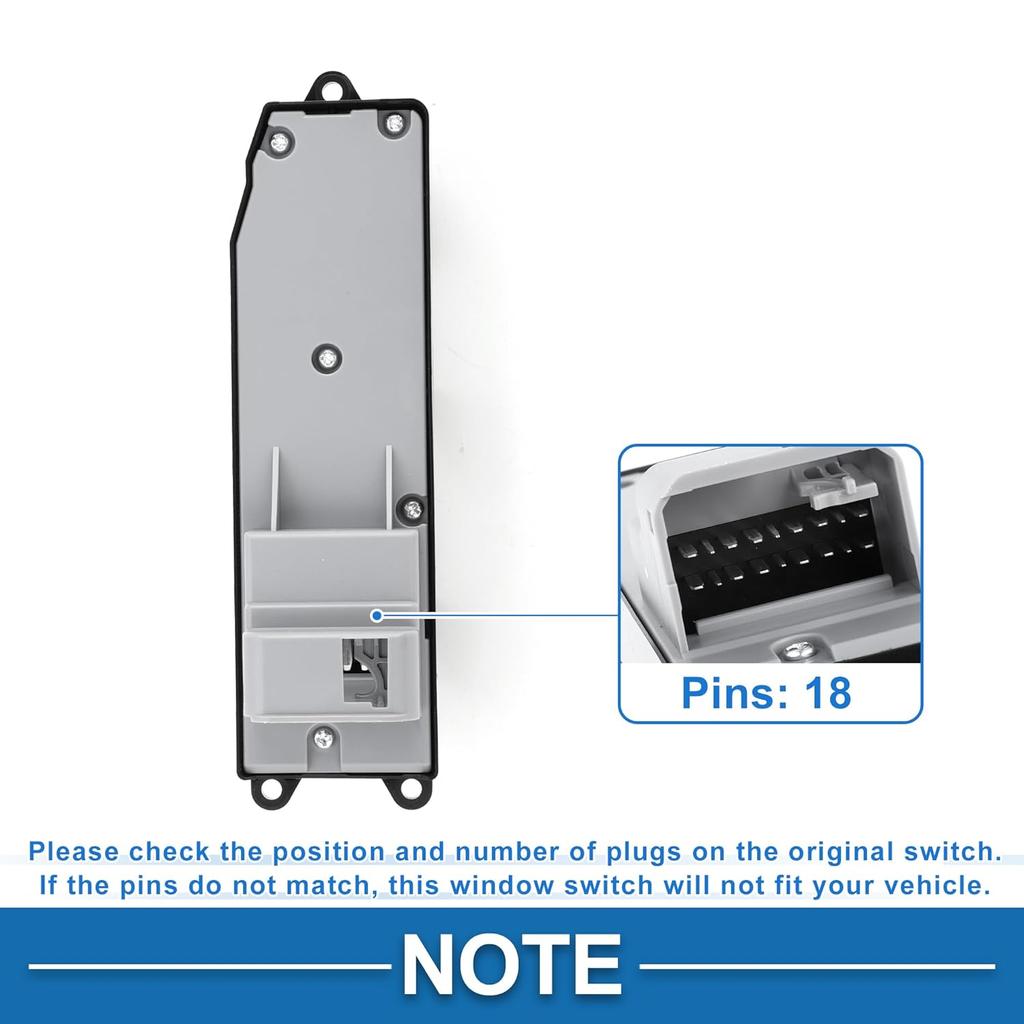 Power Window Switch No.84040AC030 Front Left Driver Side Window Control Switch for Toyota Avalon 2005-2009 Black