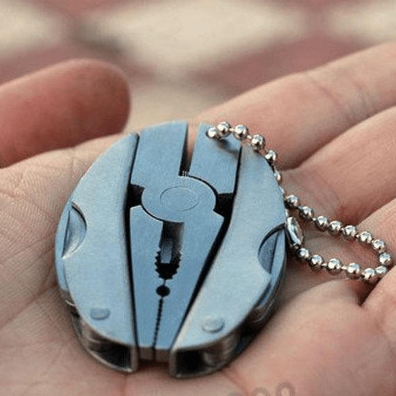 Mini Multifunctional Metal Tool Tongs, Stainless Steel Utility Knife with Key Chain, Suitable for Outdoor Use - Essential for Traveling Without Power