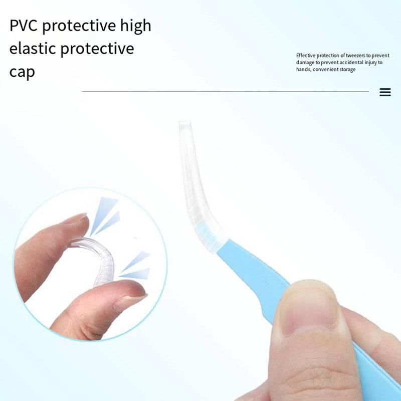 Stainless Steel Eyelash Tweezers Macarone Color Hand Netting Tweezers With Thick Elbow Manicure Tweezers Hand Netting Tool