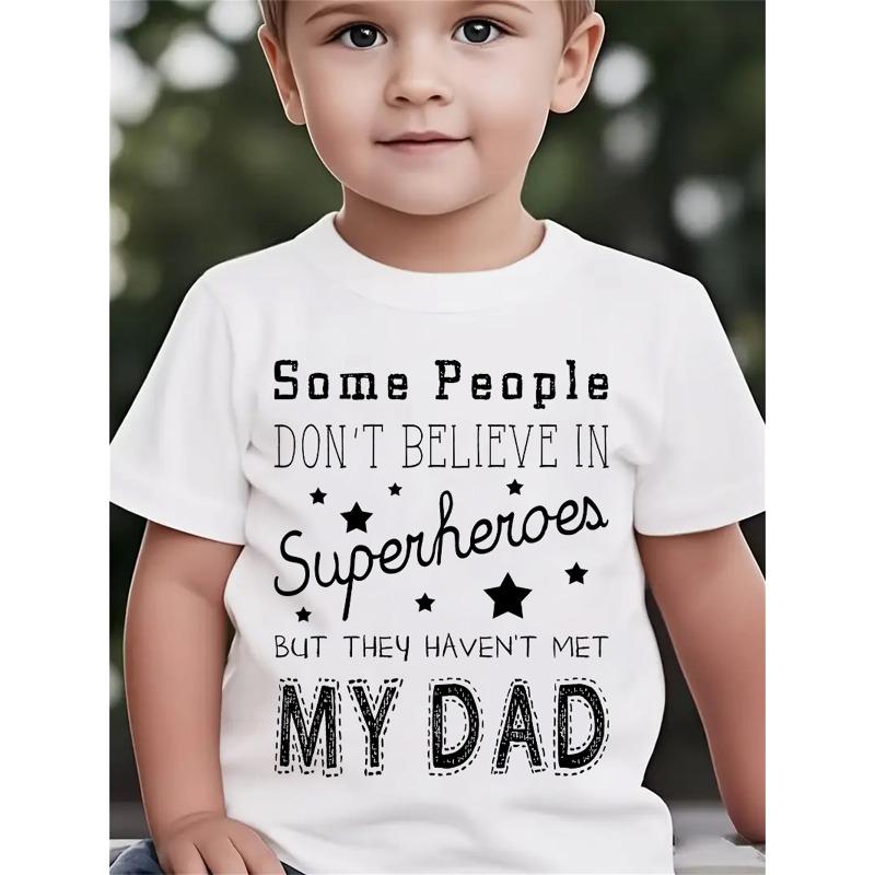 European Size Boy S Round Neck Short Sleeved T Shirt with English Print