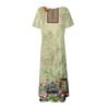 Women's Fashion And All- Summer Temperament V-neck Printed Short-sleeved Dress