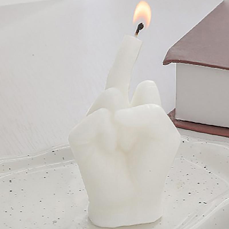 1Pcs New Middle Finger Shaped Model Scented Candles Funny Quirky Small Gifts Home Room Decor Ornaments Birthday Gifts Candle