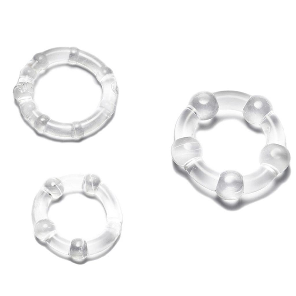 3 Pcs/Set Cock Penis Ring Bead Penis Ring Male Delay Ejaculation Lasting Silicone Erection Ring Sex Toys For Men