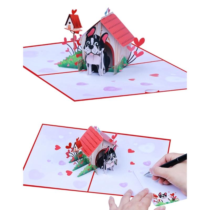 Handgefertigte 3D Hundehütte Grußkarte Feierliche Party Dekorationen Karte Perfekt für Geburtstage Feiertage Und Haustierfeiern