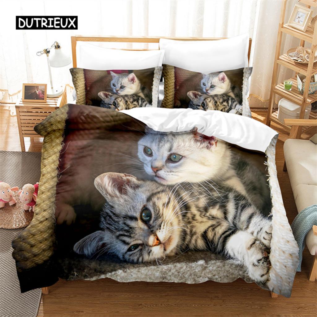 Cat And Dog Bedding Set Duvet Cover Set 3d Bedding Digital Printing Bed Linen Queen Size Bedding Set Fashion Design