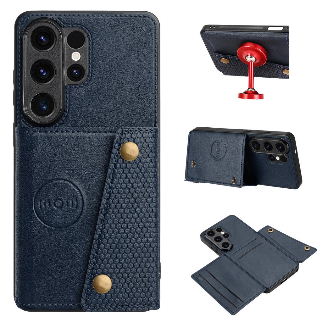 For Samsung Galaxy S26 Ultra Case with Card Slots Kickstand Leather + TPU Phone Cover