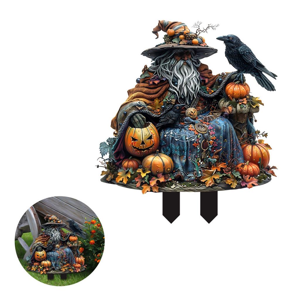 Halloween Lights Outdoor,Halloween Yard Decorations,Halloween Elder Pumpkin Acrylic Decoration Potted Plants Scene Decoration Props Decoration Plaques