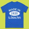 Hergestellt 1935 Alle Originalteile Vintage Retro 88. Geburtstag Lustig 88 Jahre Alt Geburtstagsgeschenk Herren T-Shirt Top