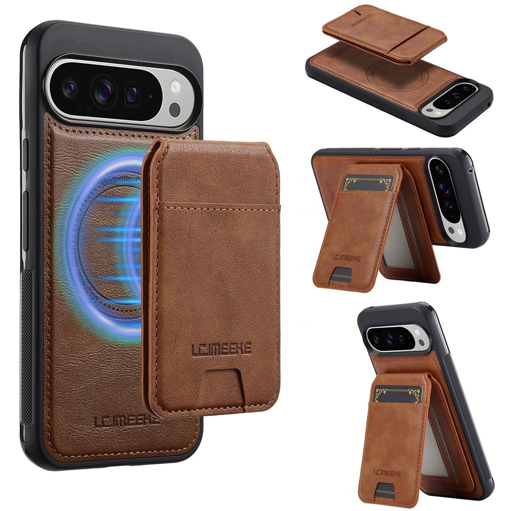 LC.IMEEKE L3 For Google Pixel 10 Pro XL Magnetic Case Detachable Card Holder Leather TPU Mobile Cover