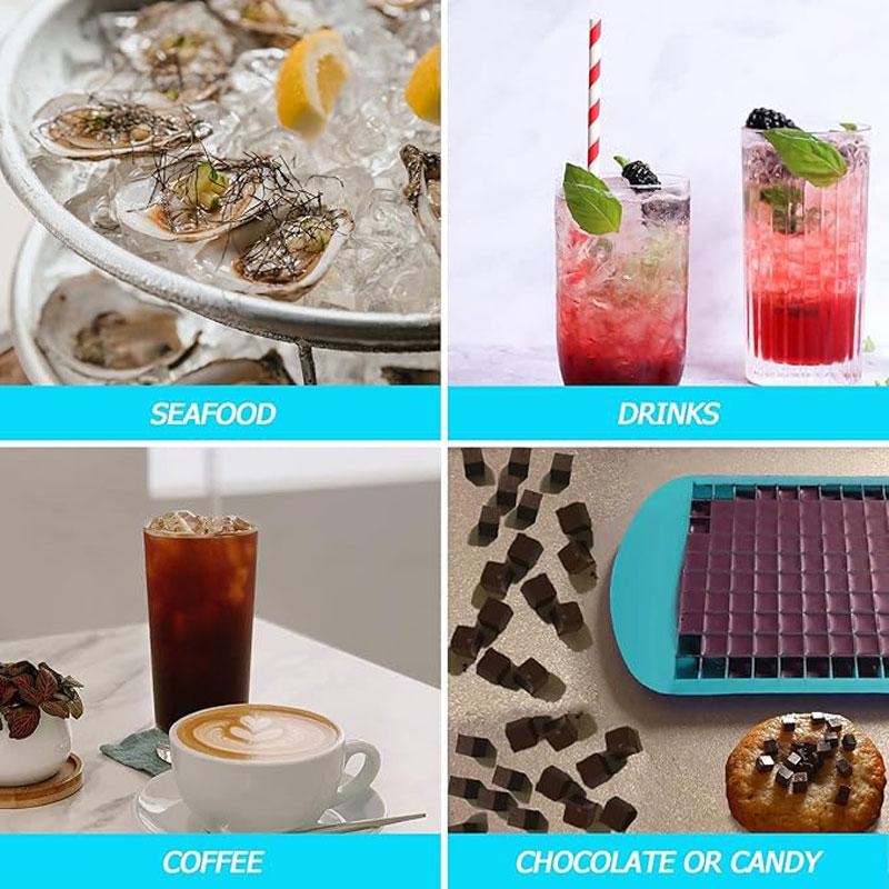160 Grid Mini Silicone Ice Tray Ice Cube Foldable Ice Mold Mold Ice Space Saving Whiskey Cocktail Ice Maker Silicone Mold
